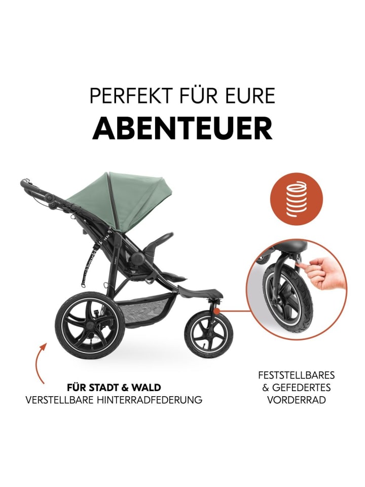 Hauck Buggy & Jogger Runner 3 (mit großen Luftreifen) - Jungle in gruen,schwarz günstig kaufen onesize