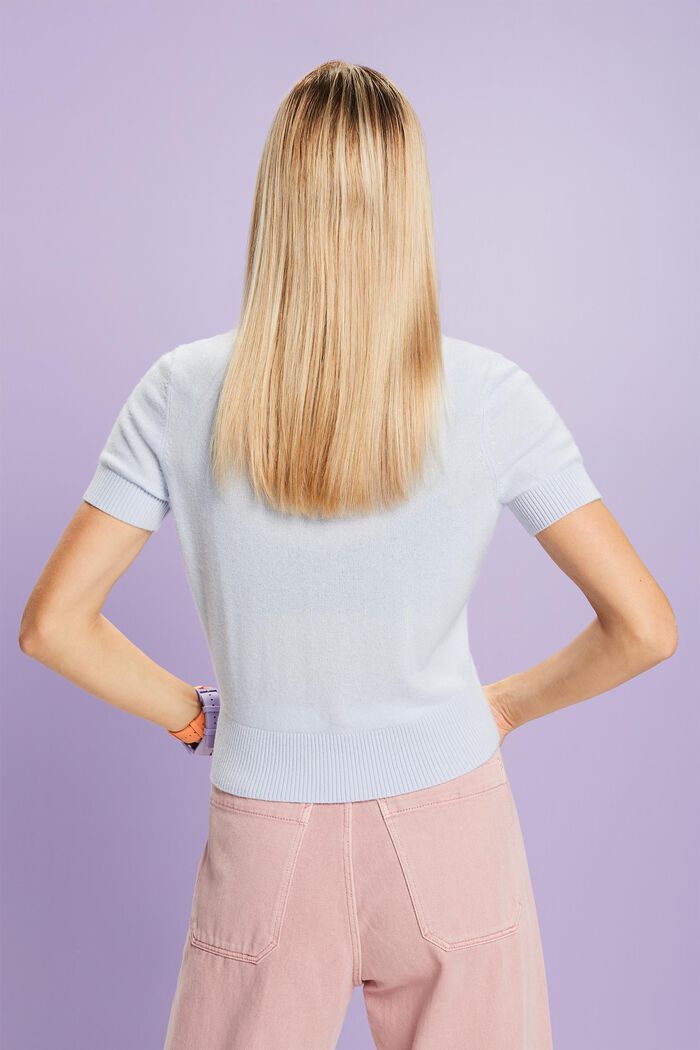 Kurzärmliger Kaschmirpullover