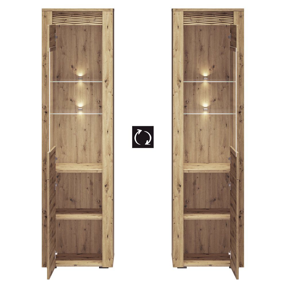 Lomadox Wohnwand ARTA-131, (4-St., 4-tlg), Artisan Eiche Nb. 325/200/40 cm