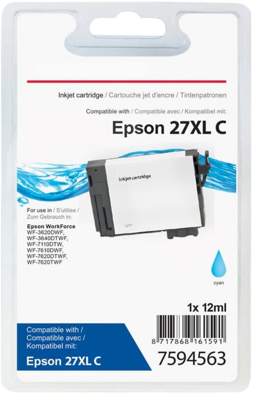 Viking 27XL Kompatibel Epson Tintenpatrone C13T27124012 Cyan