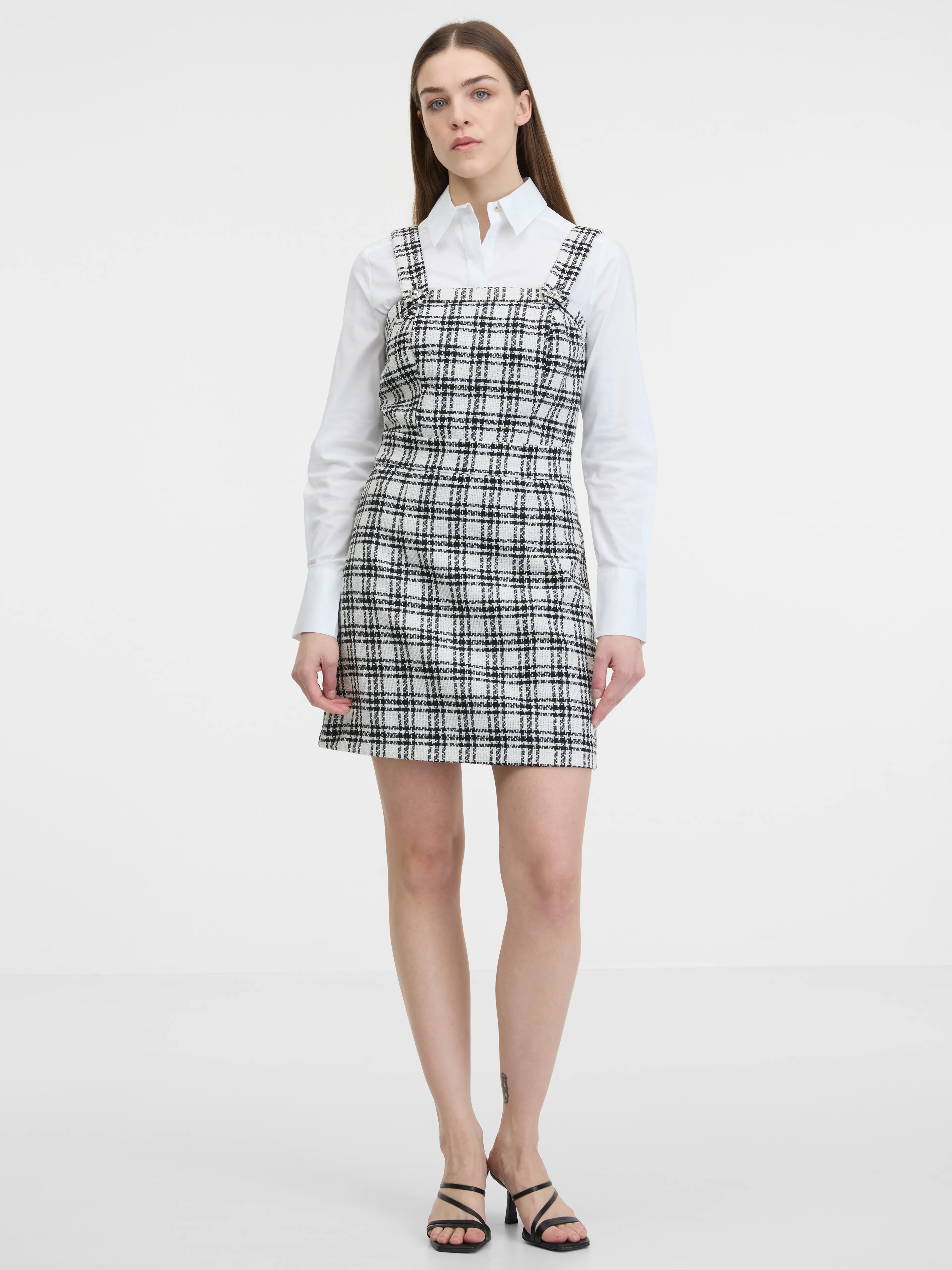 Schwarz-weiß kariertes Kleid ORSAY