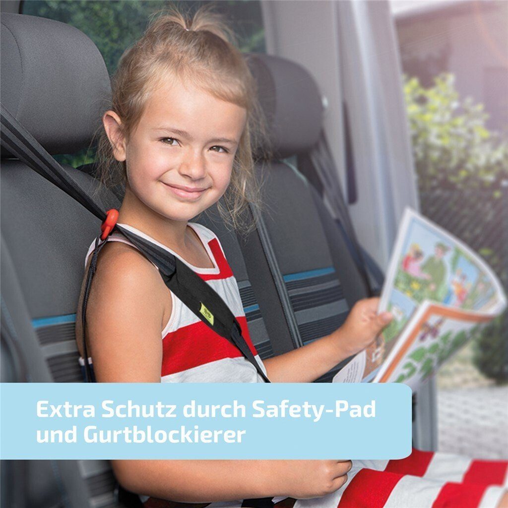 HEYNER Autokindersitz Kindersitzerhöhung Sitzerhöhung mit Gurtführung (15-36kg) schwarz