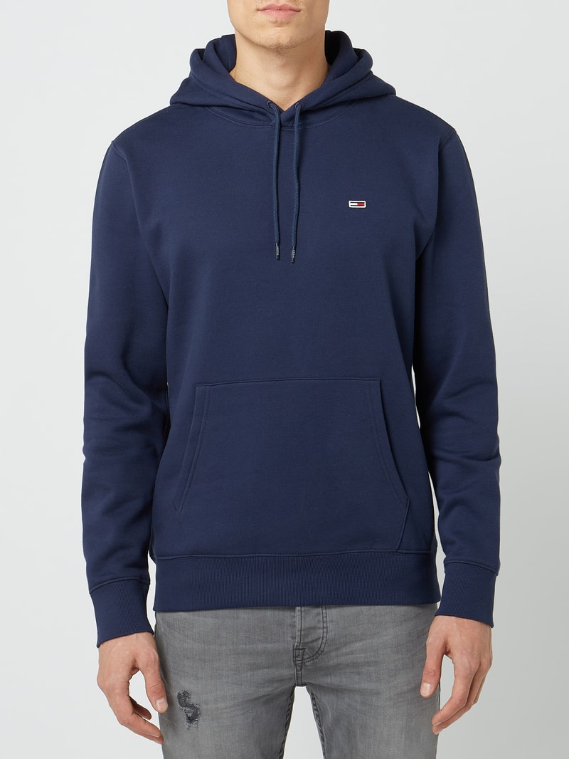 Hoodie aus Baumwollmischung in marineblau meliert