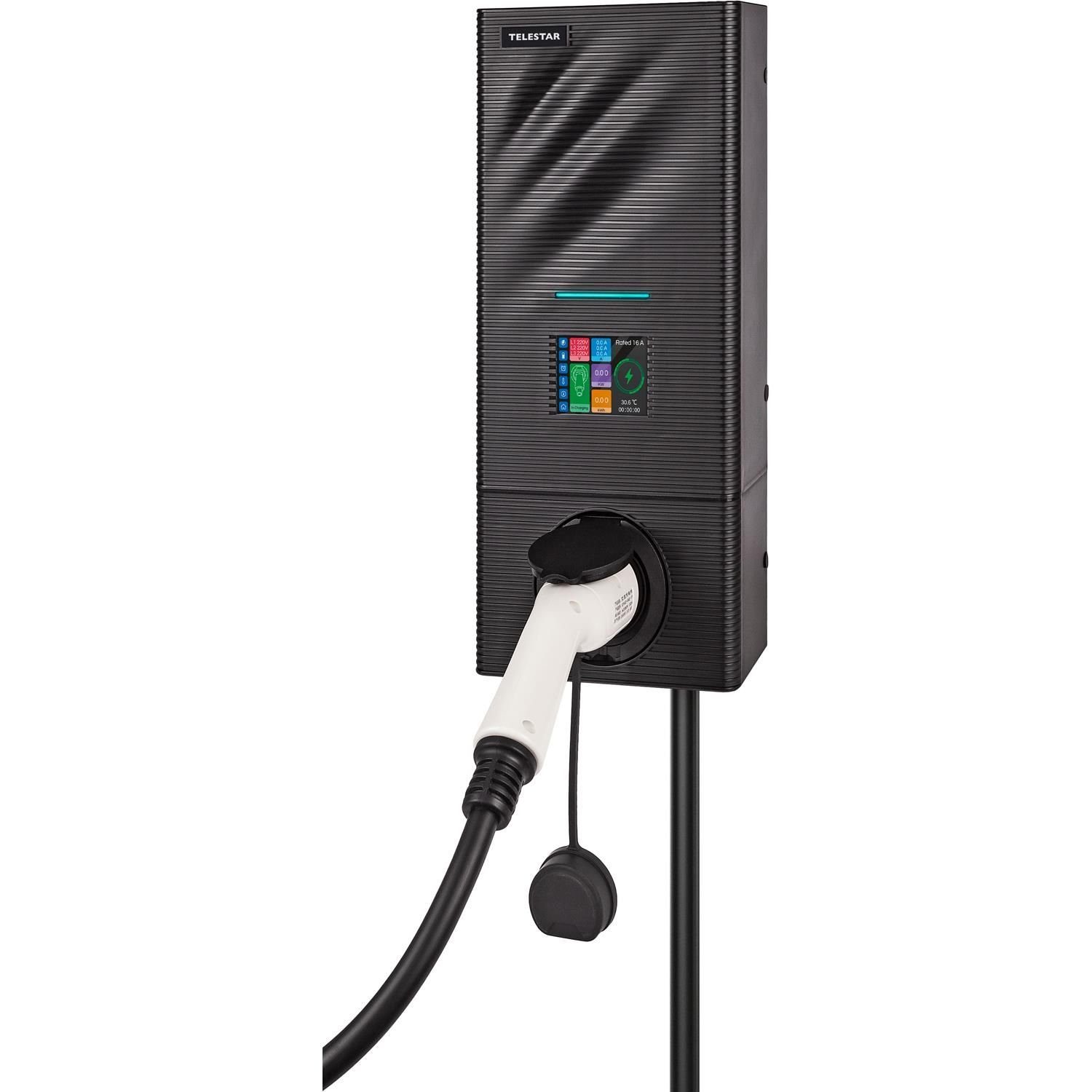 TELESTAR Elektroauto-Ladestation EC 311 S Wallbox (Typ 2, 11 kW, KfW förderfähig, Smart), 3, Freischaltung der Ladevorgänge über Touchscreen Smartphone App