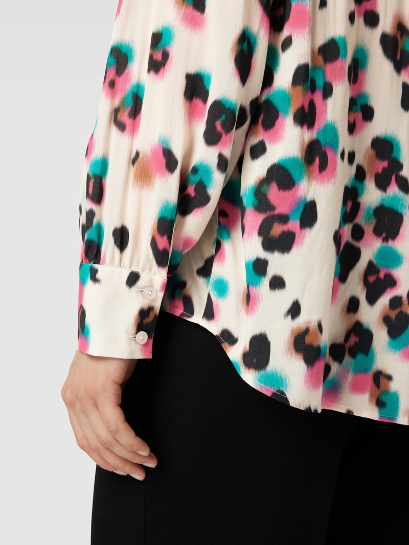 Hemdbluse mit Allover-Print in sand