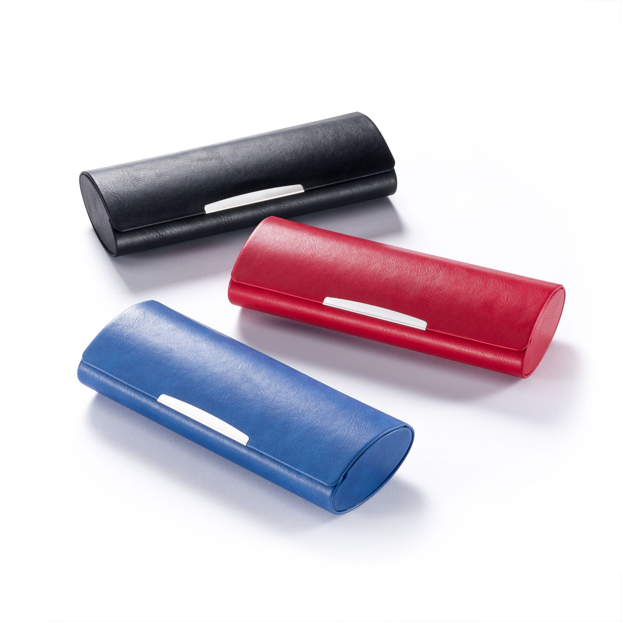 FEFI Brillenetui Großes Etui (Hardcase) mit Chrom-Applikation, inklusive Mikrofasertuch