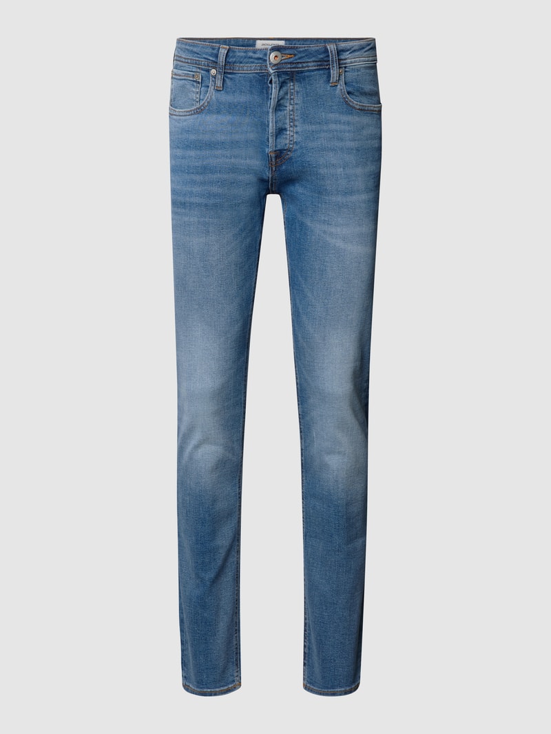 Stone Washed Slim Fit Jeans in jeans