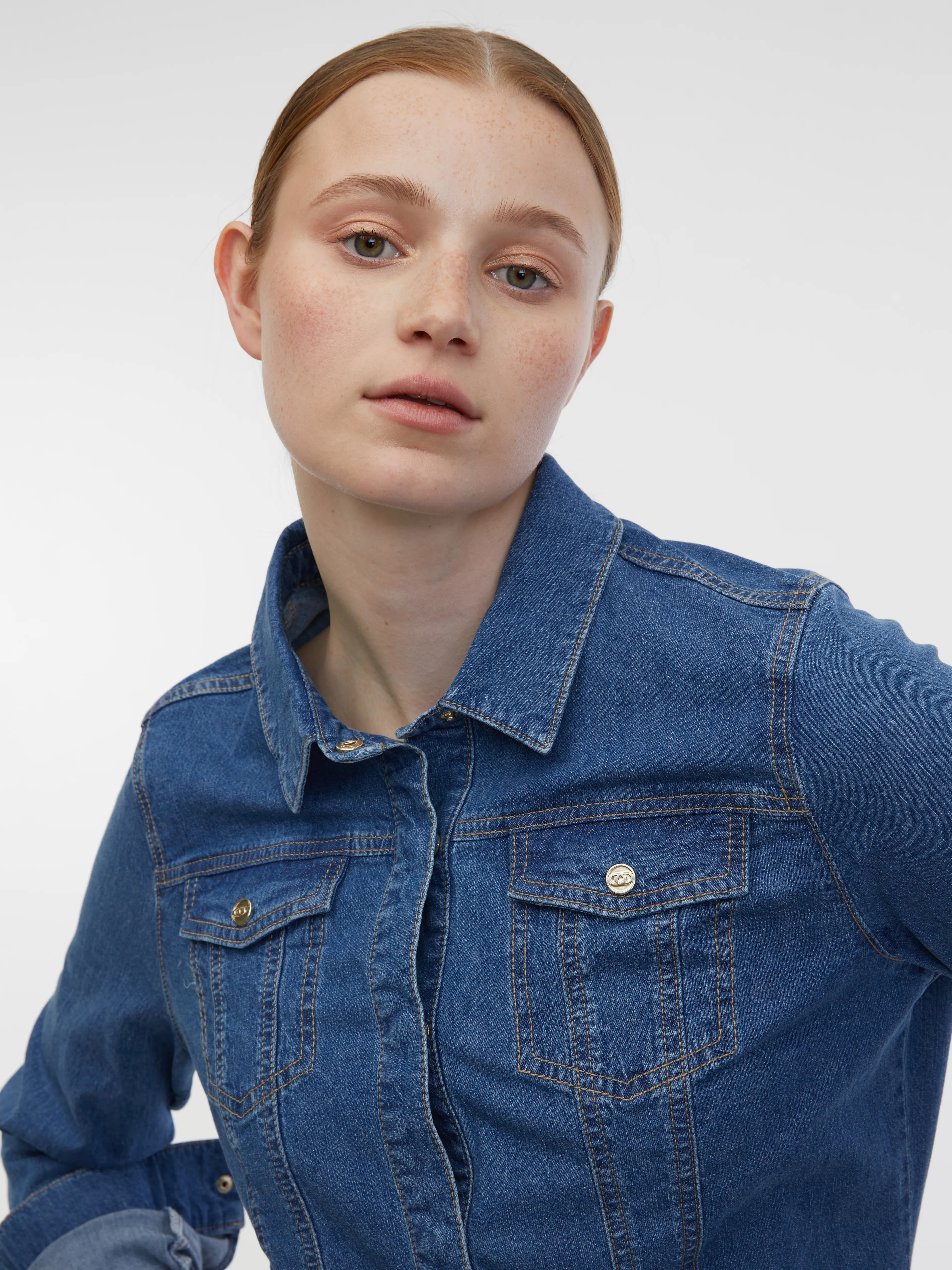 Blaues Damen-Jeanshemd ORSAY