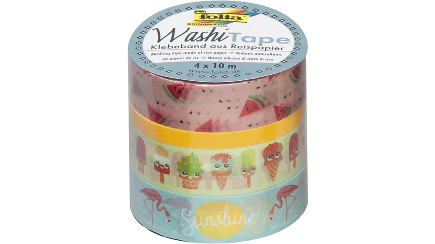 folia Washi-Tape 4er-Set Tropical 40 m
