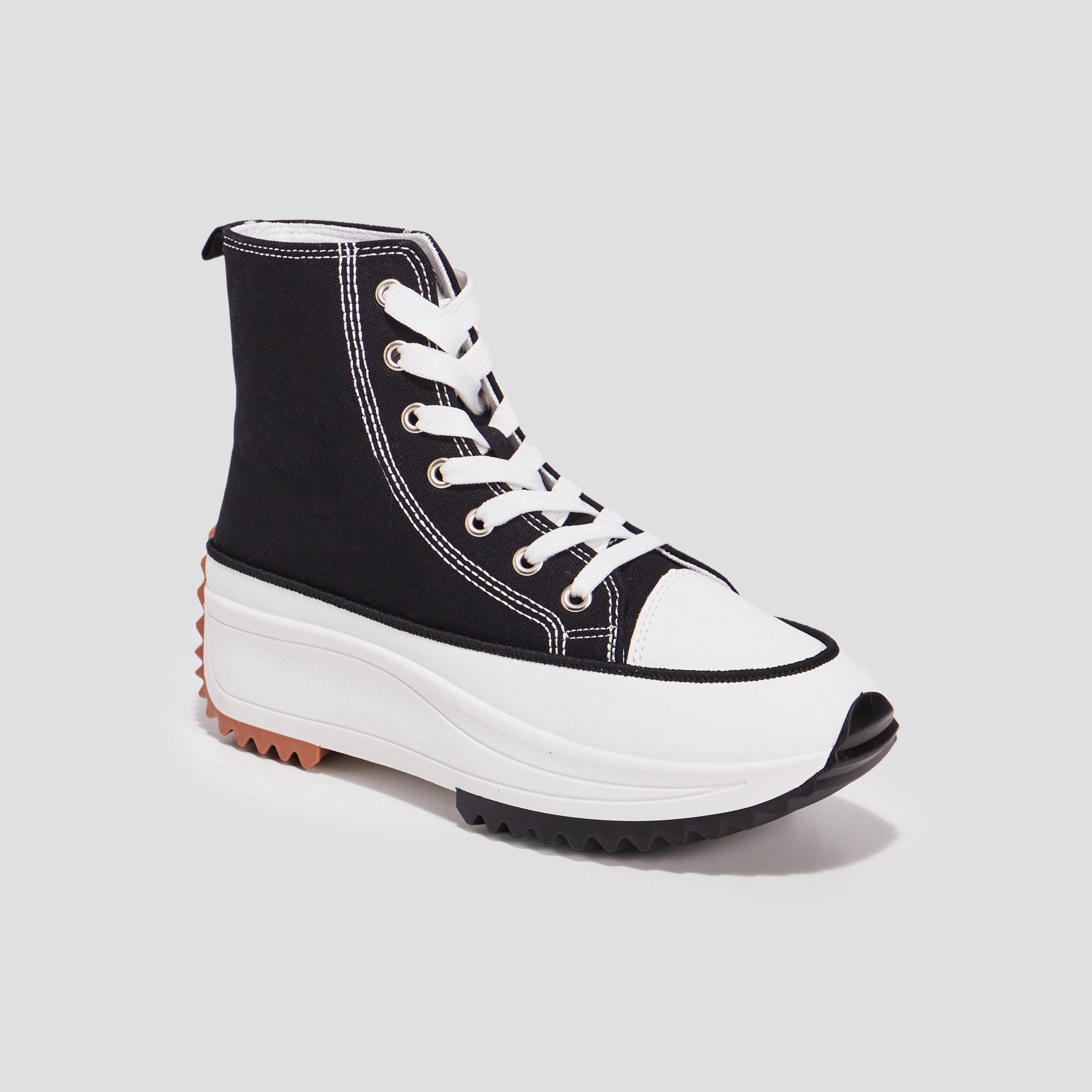 Baskets plateformes en toile Creeks noir femme | La Halle