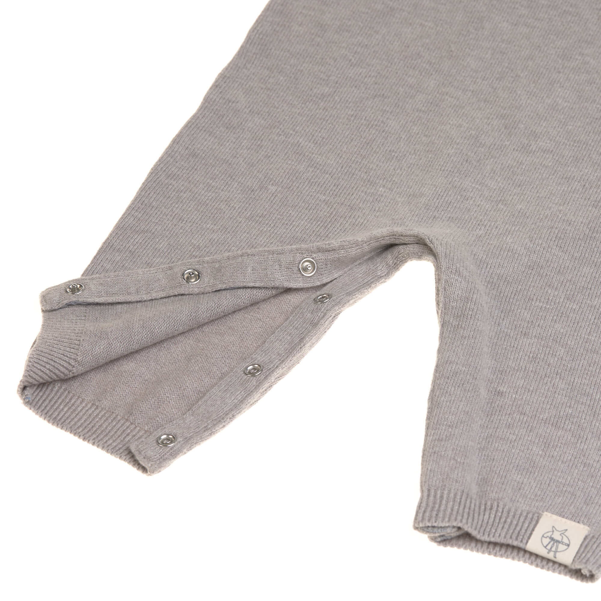 Baby Strampler - gestrickter Overall, Grau