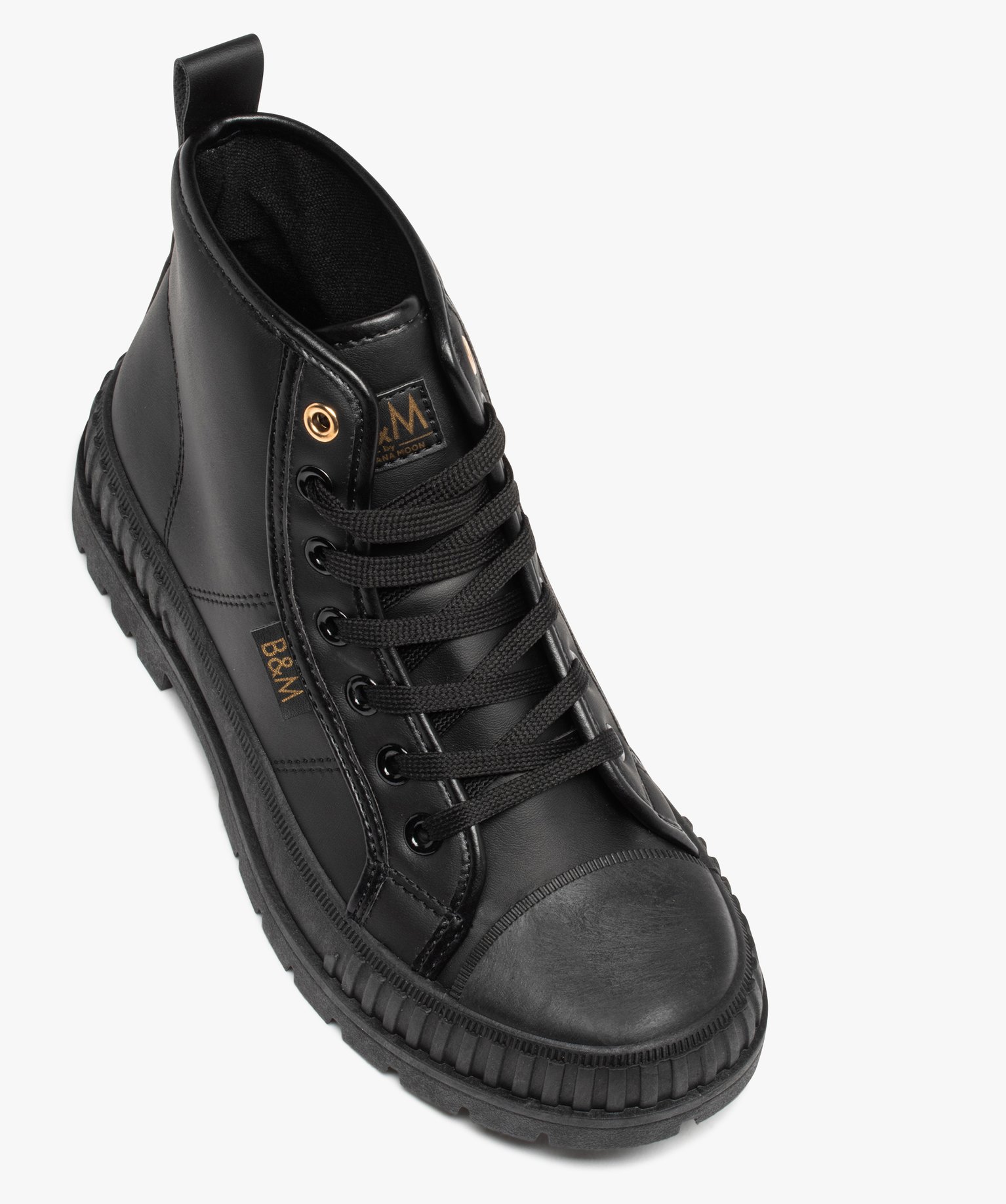 Boots rangers à lacets femme - B&M by Banana Moon noir | GEMO