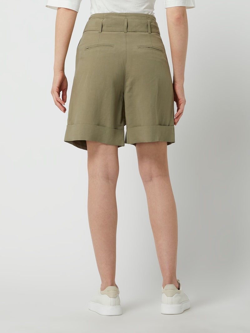 Shorts mit Leinen-Anteil Modell 'Lillit' in khaki