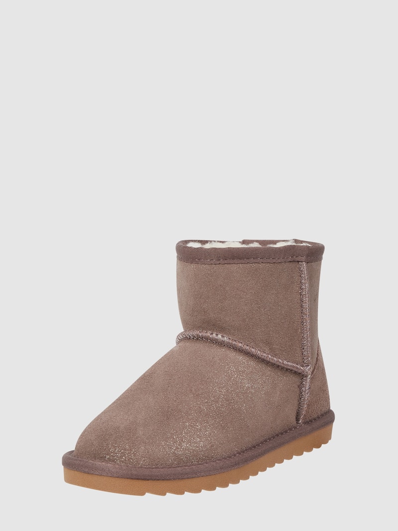 Boots aus Veloursleder in taupe