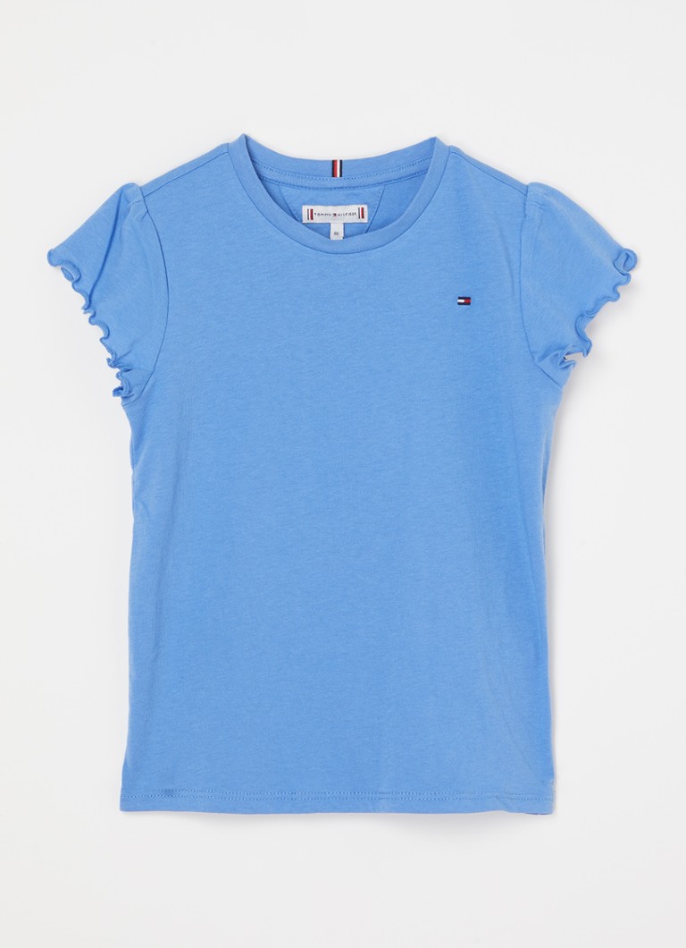 Tricou simplu de la Tommy Hilfiger, cu tiv cu volane.
