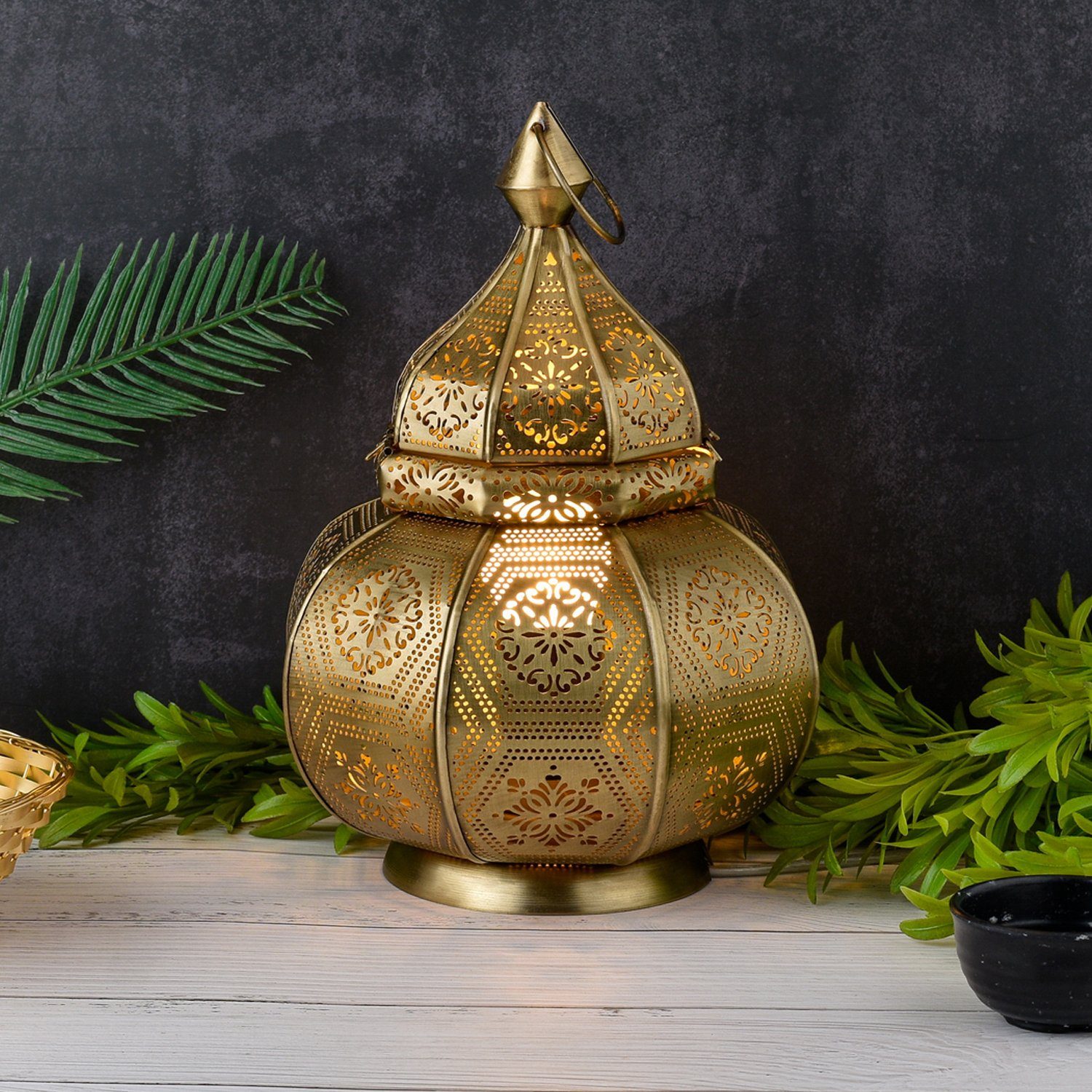 Marrakesch Orient & Mediterran Interior Windlicht Tischlampe Laterne Mahana, Leuchte, Windlicht, Deko (1 St), Handarbeit