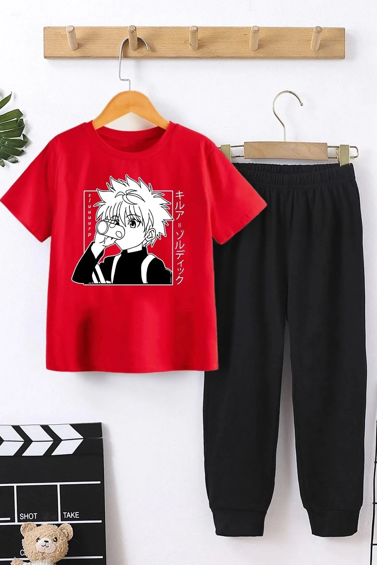 uyguntarz  Kinder Killua Zoldyck Bottom – Top-Trainingsanzug-Set