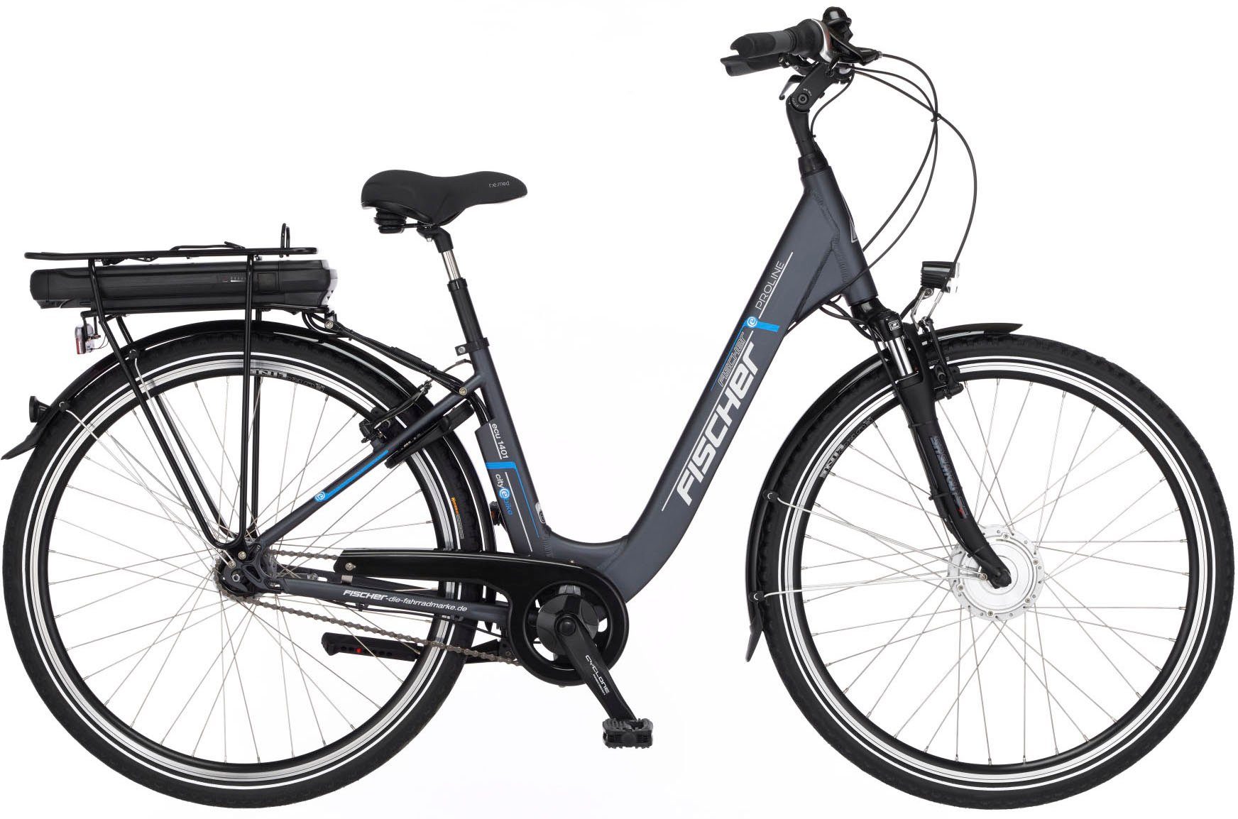 FISCHER Fahrrad E-Bike CITA ECU 1401 44, 7 Gang Shimano Nexus Schaltwerk, Nabenschaltung, Frontmotor, 522 Wh Akku, (mit Rahmenschloss)