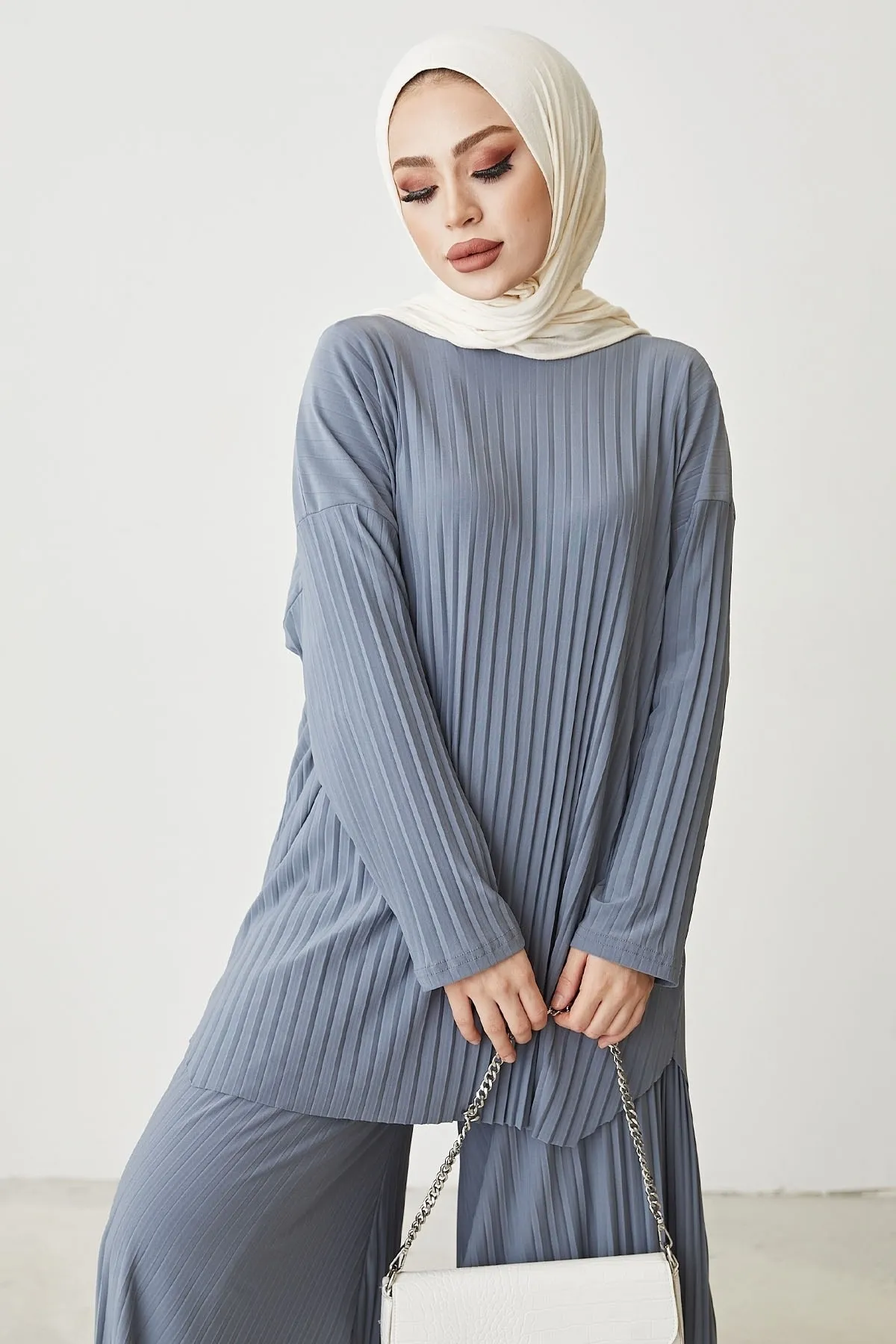 InStyle  Mila Faltenhosen-Tunika-Doppelset - Grau