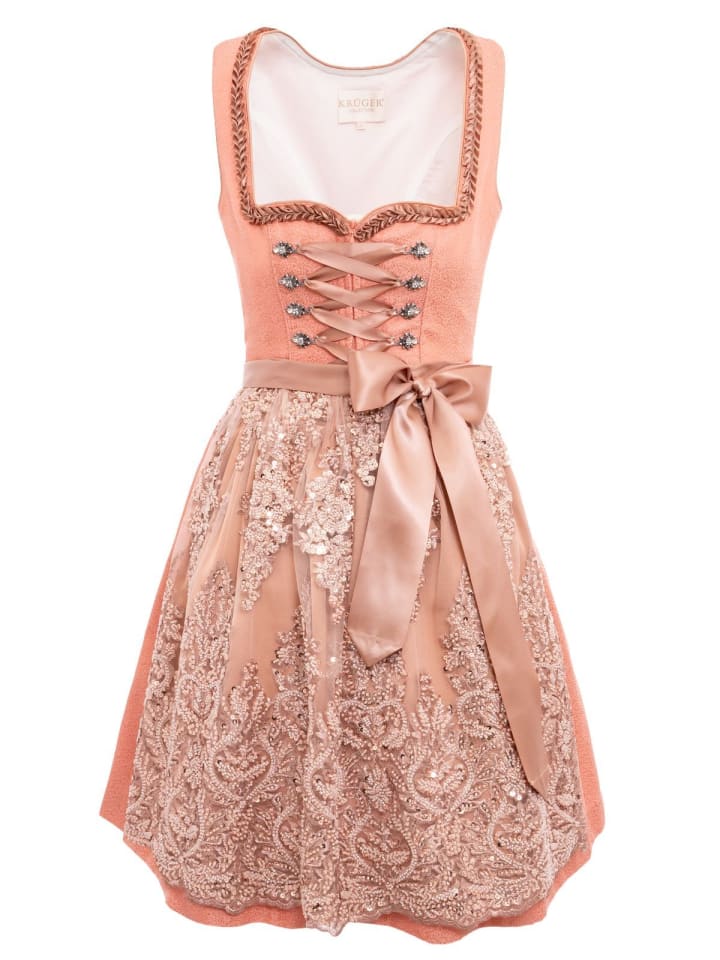 KRÜGER Midi Dirndl 116167 in apricot günstig kaufen