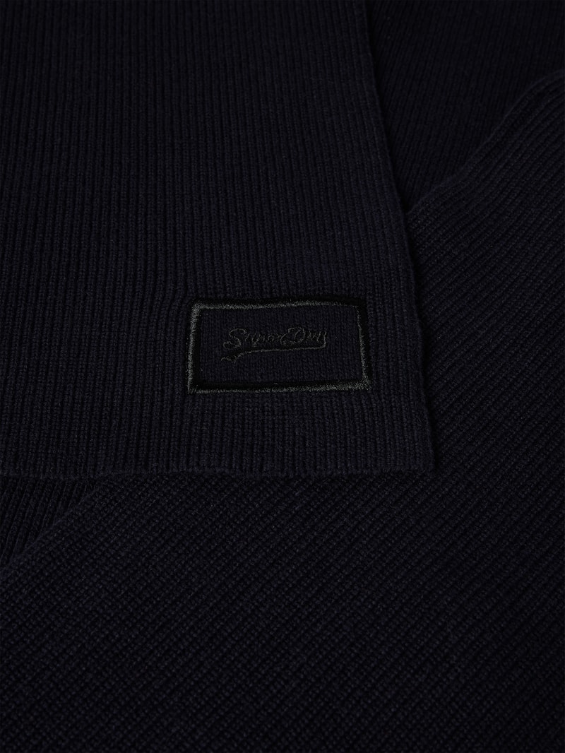 Schal mit Label-Stitching Modell 'VINTAGE LOGO' in dunkelblau