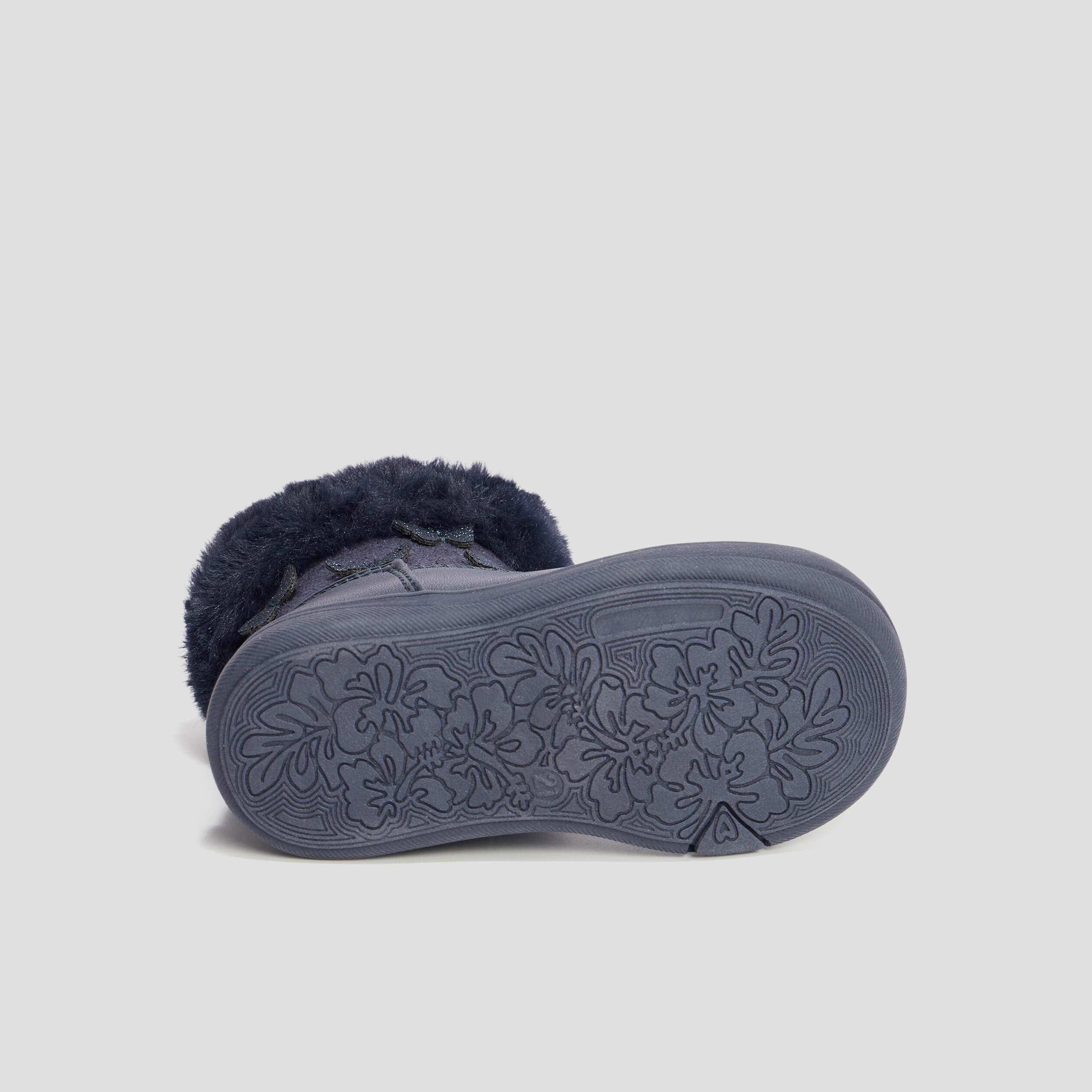 Bottines à fourrure et paillettes bleu marine bébé fille | La Halle