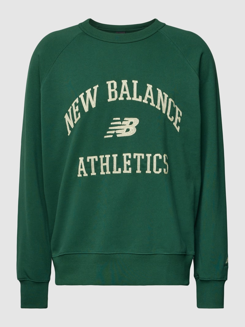 Sweatshirt mit Label-Stitching in dunkelgrün