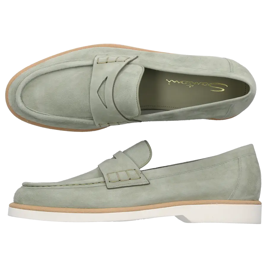 Santoni - Loafer 59818 Veloursleder - grün