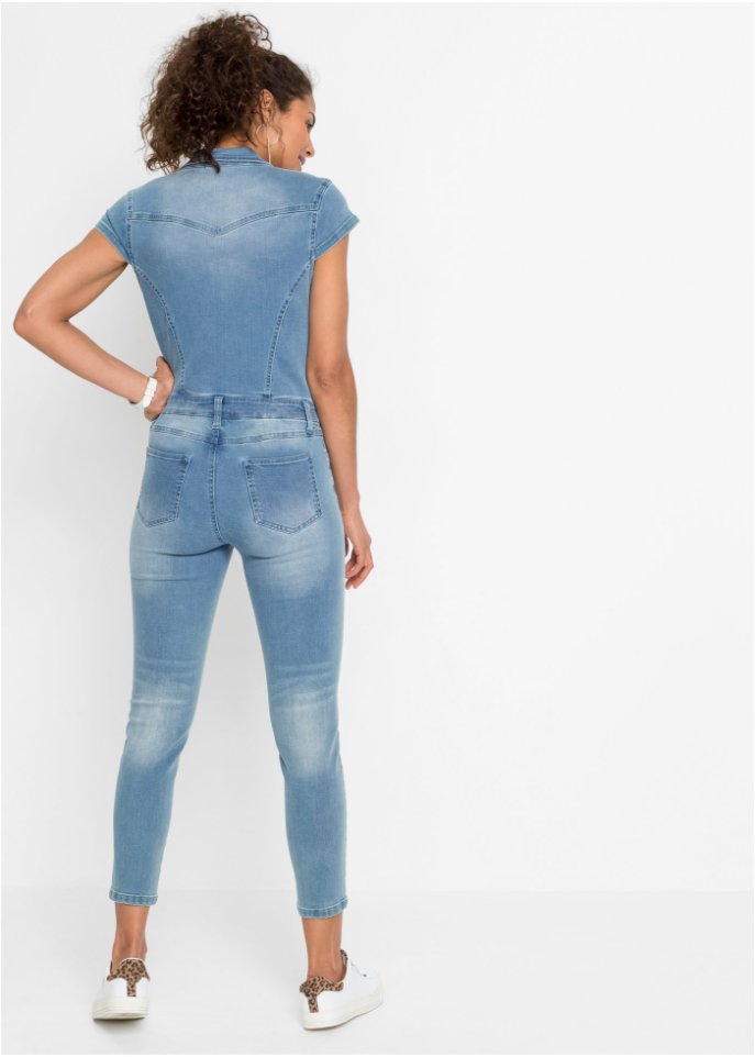Jeans-Jumpsuit mit Knöpfen