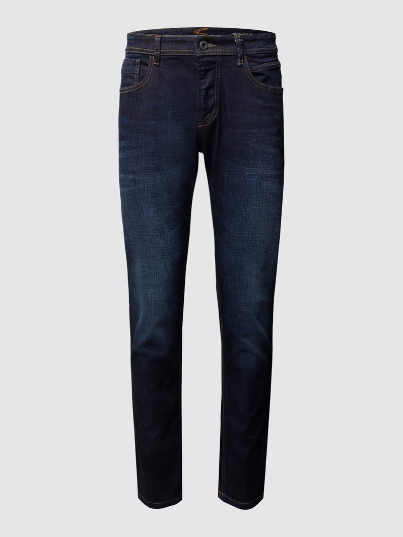 Regular Fit Jeans mit Stretch-Anteil Modell 'Houston' in dunkelblau