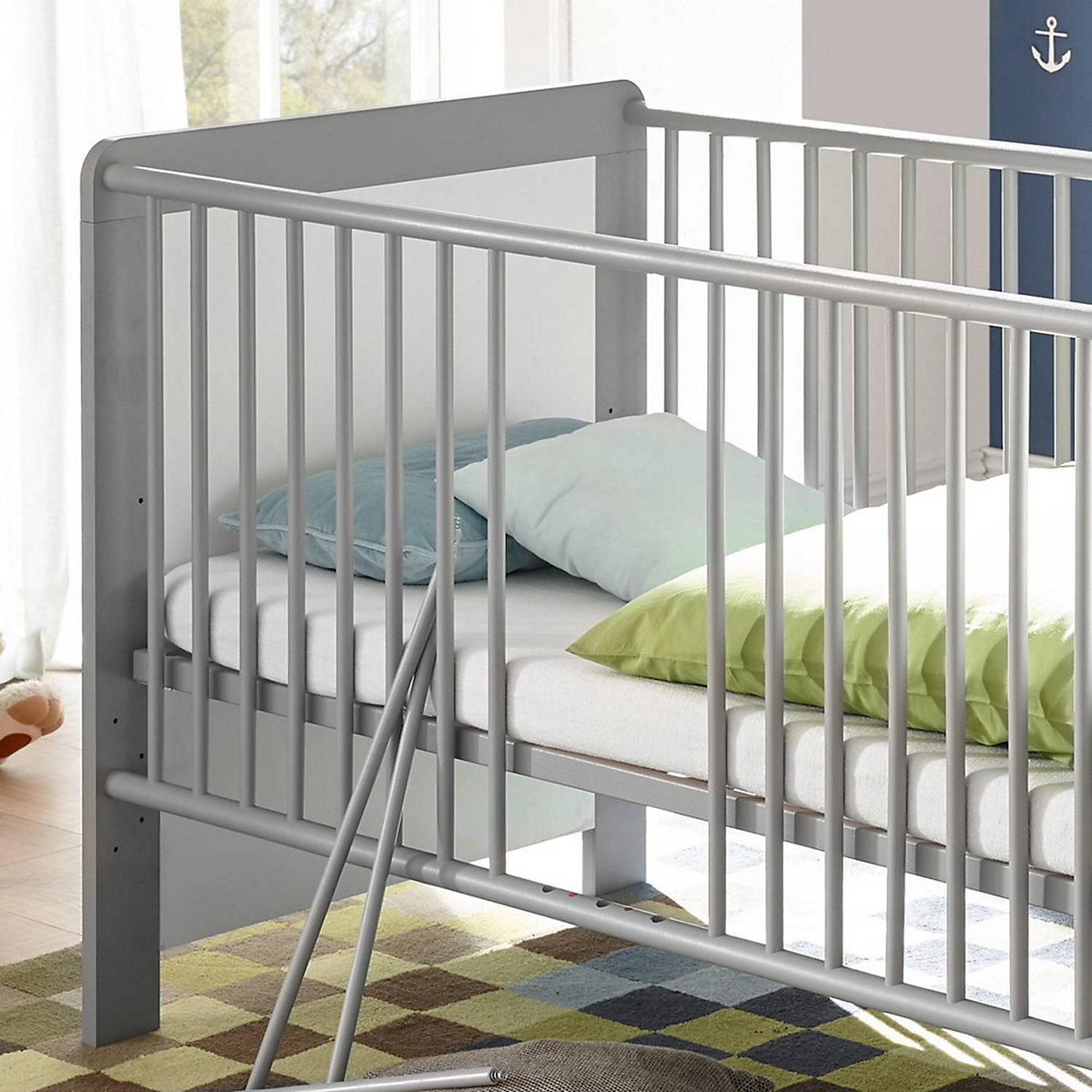 Babyzimmer Kombi 3 teilig mit Schlupfsprossen NIKOSIA-78 in Arktisgrau