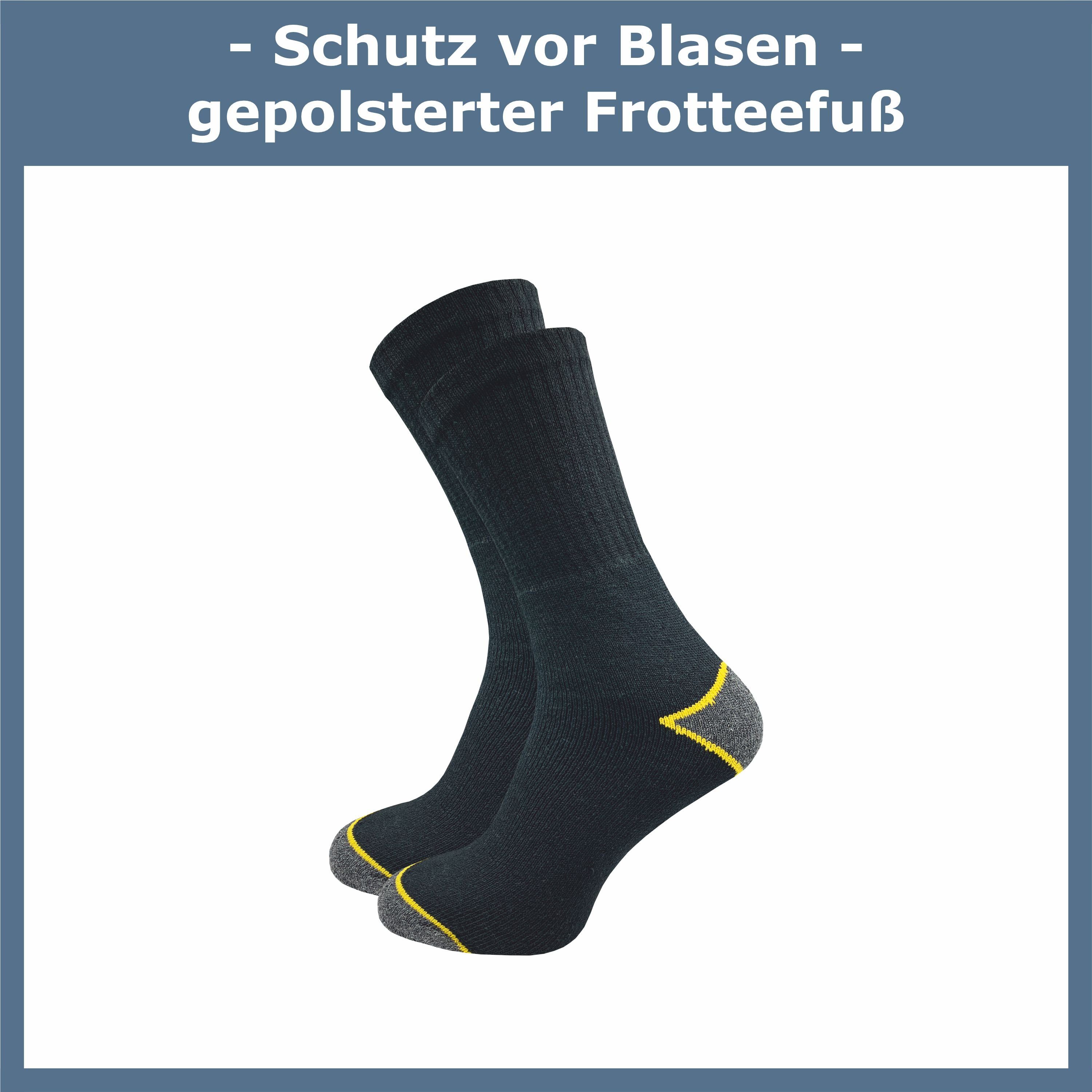 GAWILO Arbeitssocken für Herren mit atmungsaktiver Baumwolle gegen Schweißfüße (12 Paar) Ideal für Sicherheitsschuhe - mit stabilisierendem Rippschaft