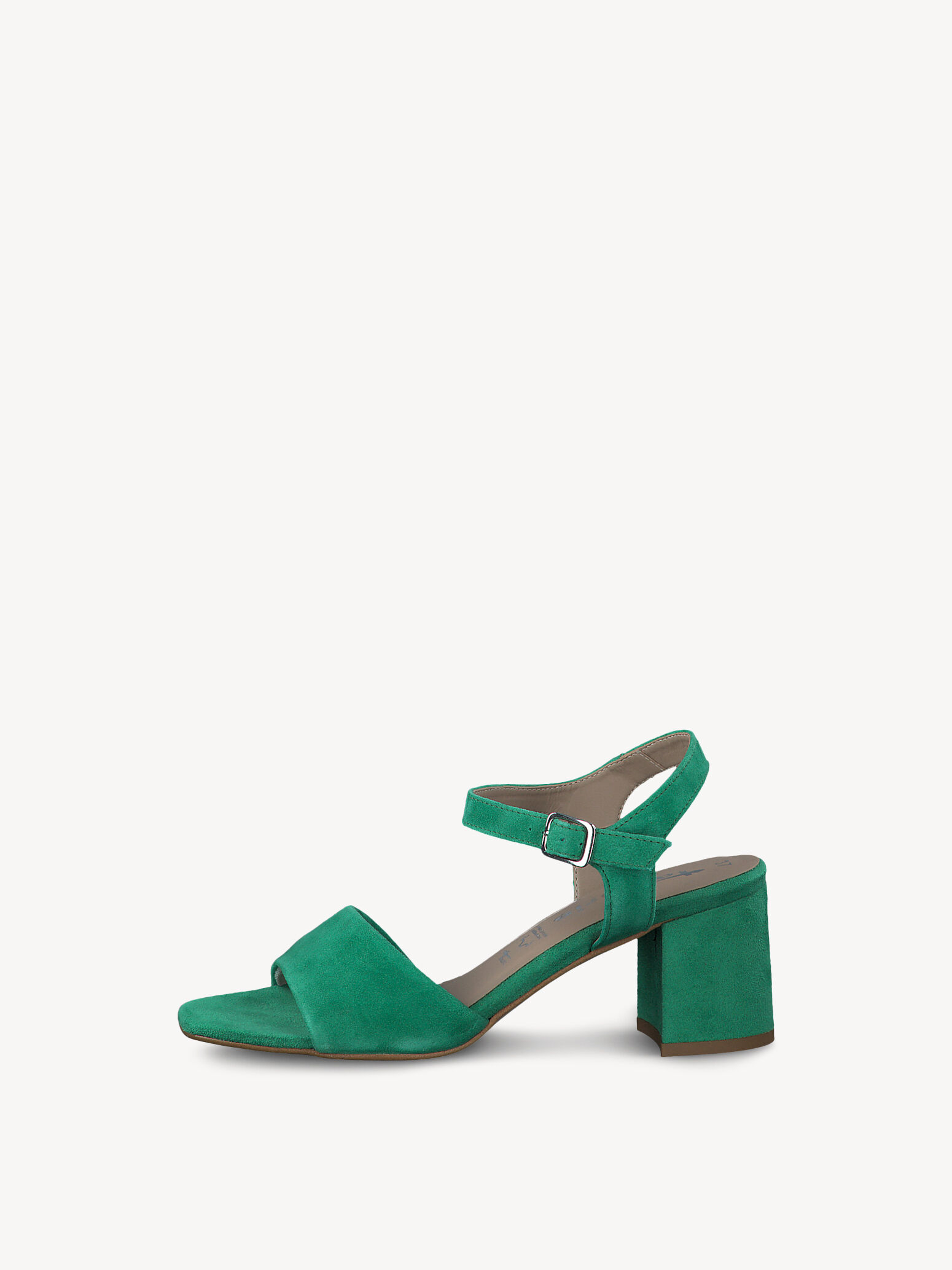 Sandale à talon en cuir - vert