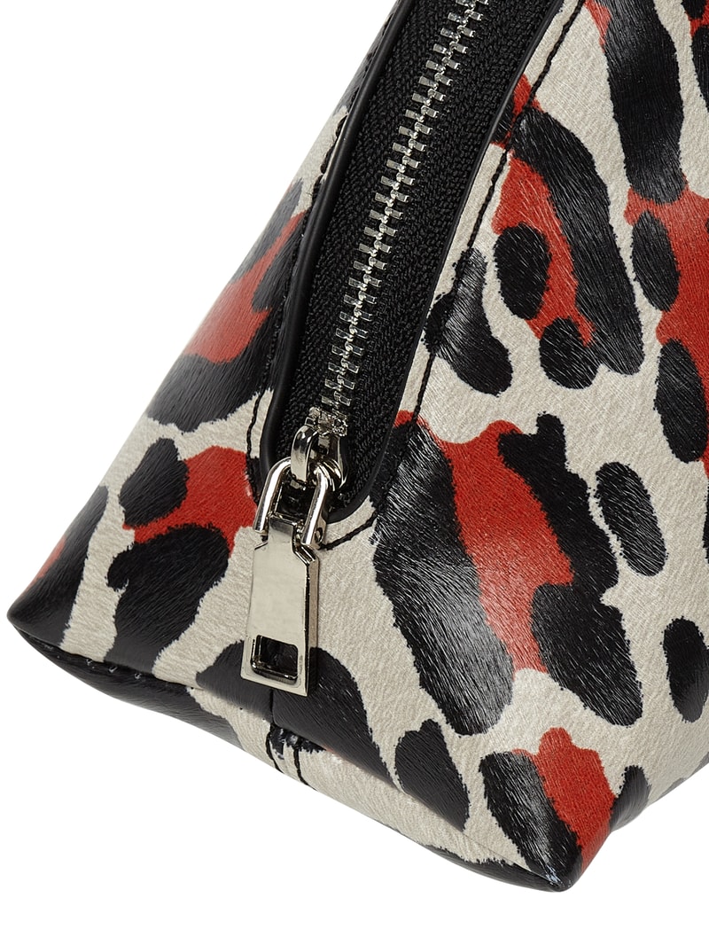 Kosmetiktasche mit Leopardenmuster Modell 'Spileo' in dunkel orange