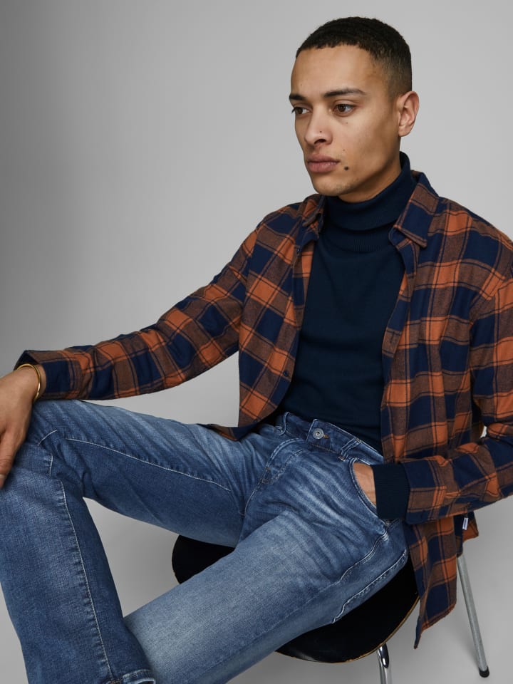 Jack & Jones Slim Fit Jeans Denim Hose JJIGLENN JJICON in Blau günstig kaufen