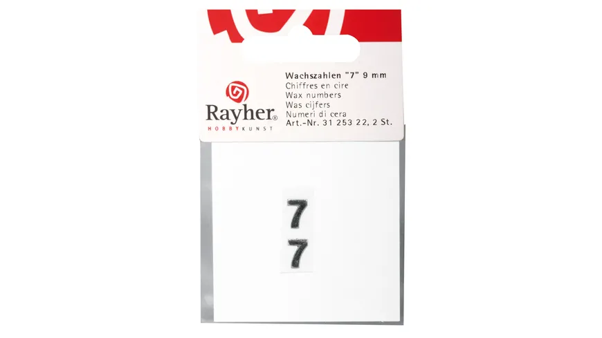 Rayher Wachszahlen -7- silber 9mm 2Stück
