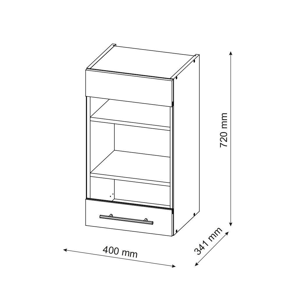 Vicco Glashängeschrank Hängeschrank Küche 40 cm Fame-Line Weiß Bordeaux Hochglanz