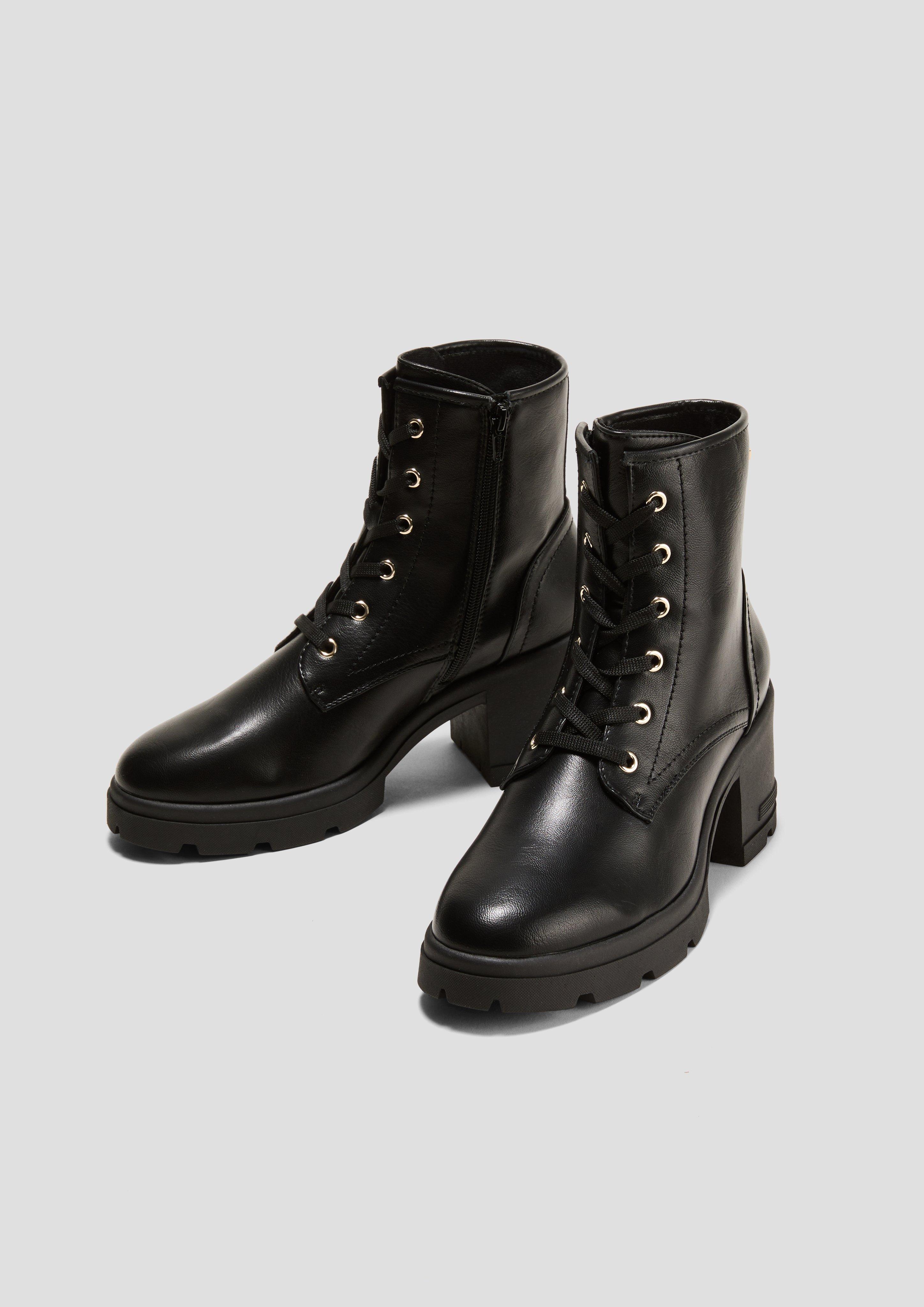 Stiefel mit Blockabsatz in Leder-Optik  6008283-001