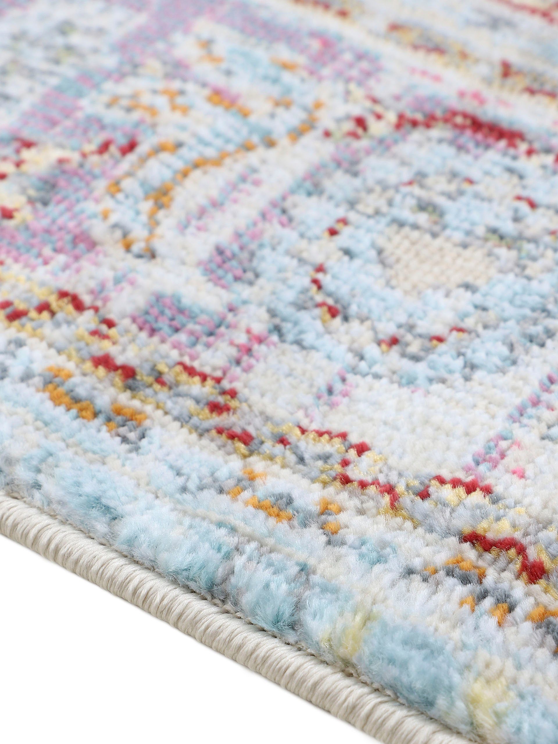 Teppich Esha, carpetfine, rund, Höhe: 8 mm, Vintage Orient Look, in schöner Farbgebung, Wohnzimmer