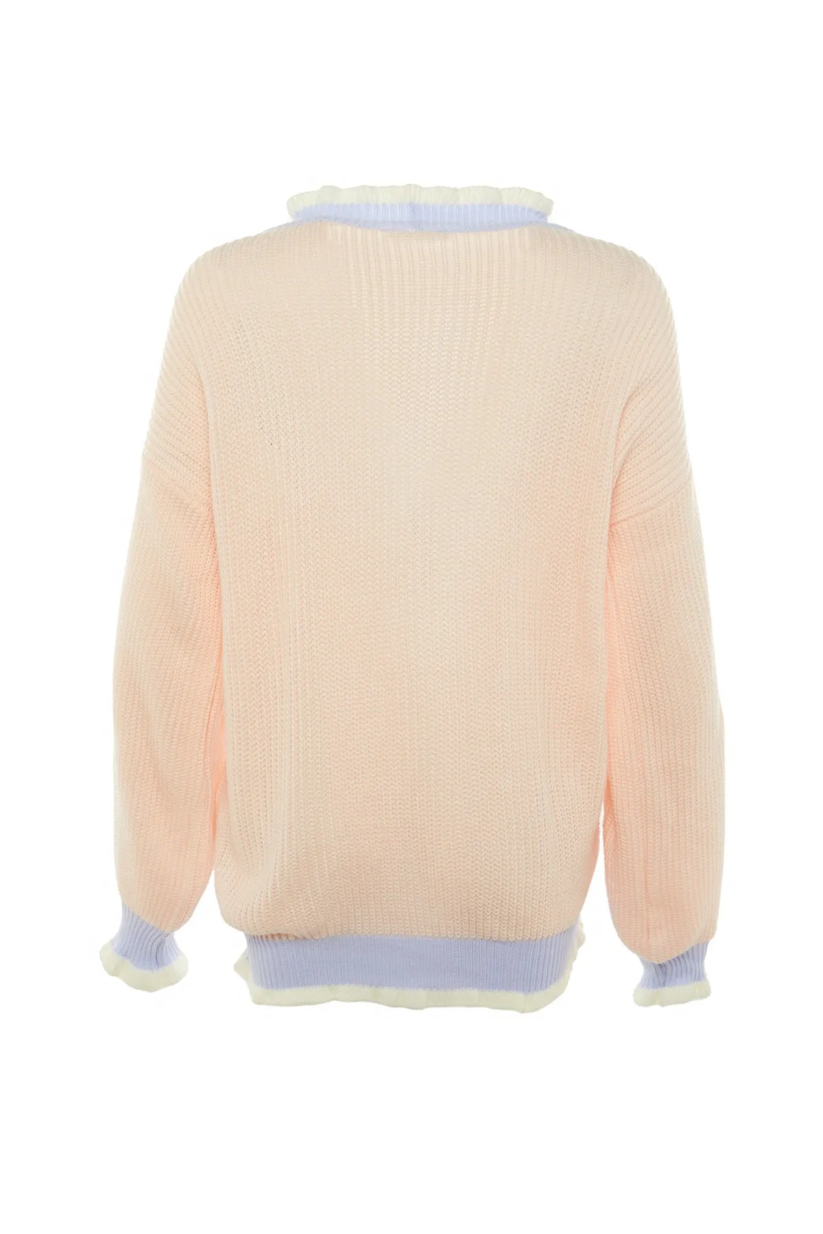 Trendyol Collection  Puderfarbene bestickte Strickjacke TWOAW21HI0628
