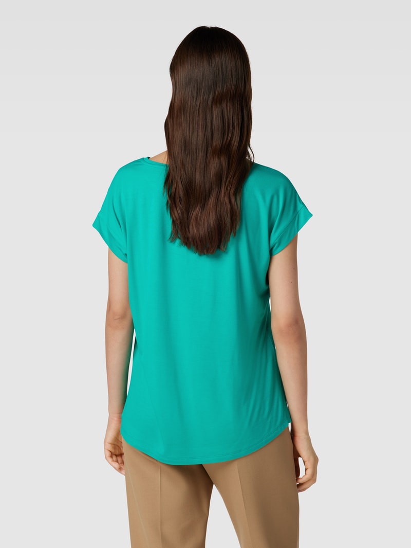T-Shirt in Satin-Optik in türkis