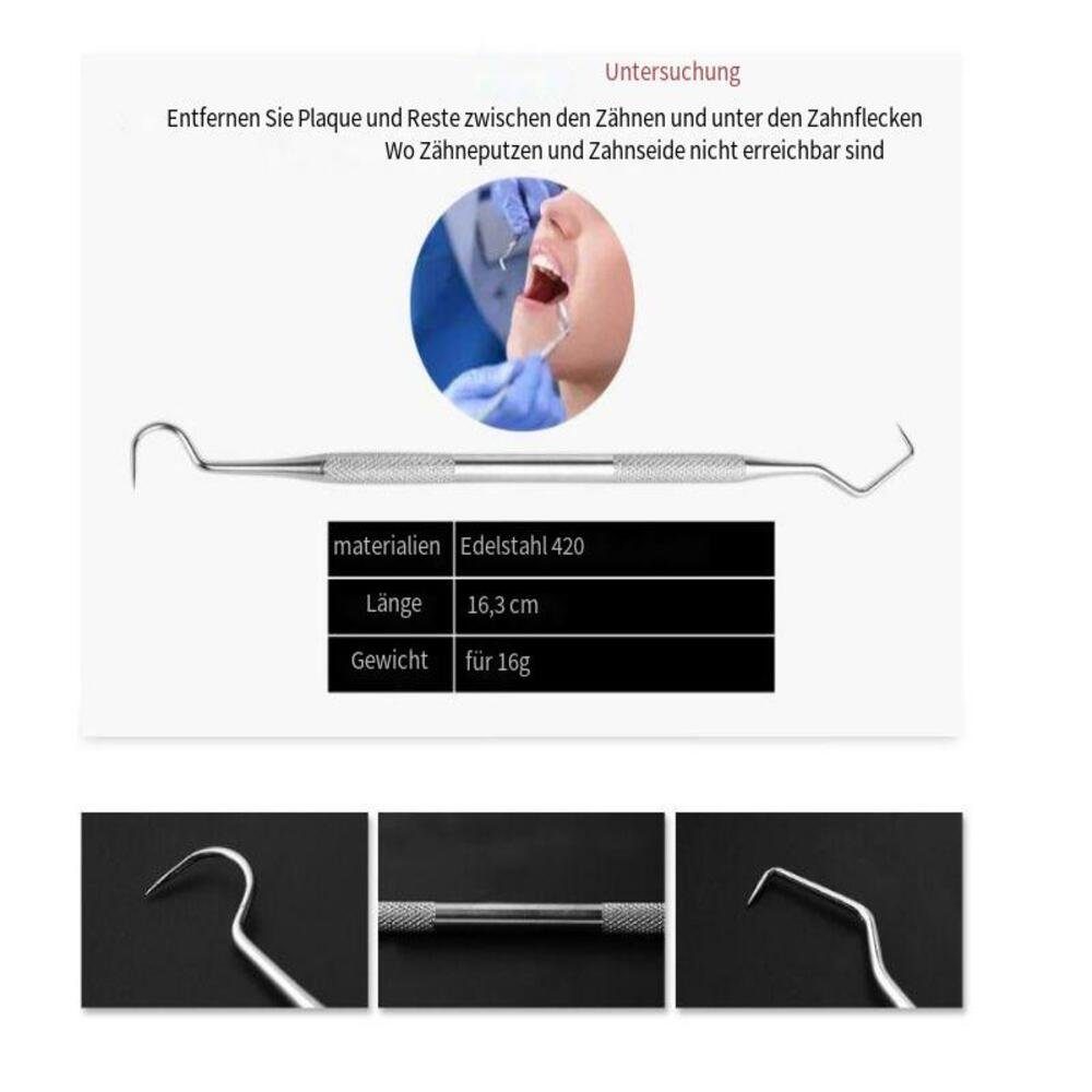 Einemgeld Zahnpflege-Set Zahnhygieneset Edelstahl Zahnbelagentferner & Reinigungsset Scaler