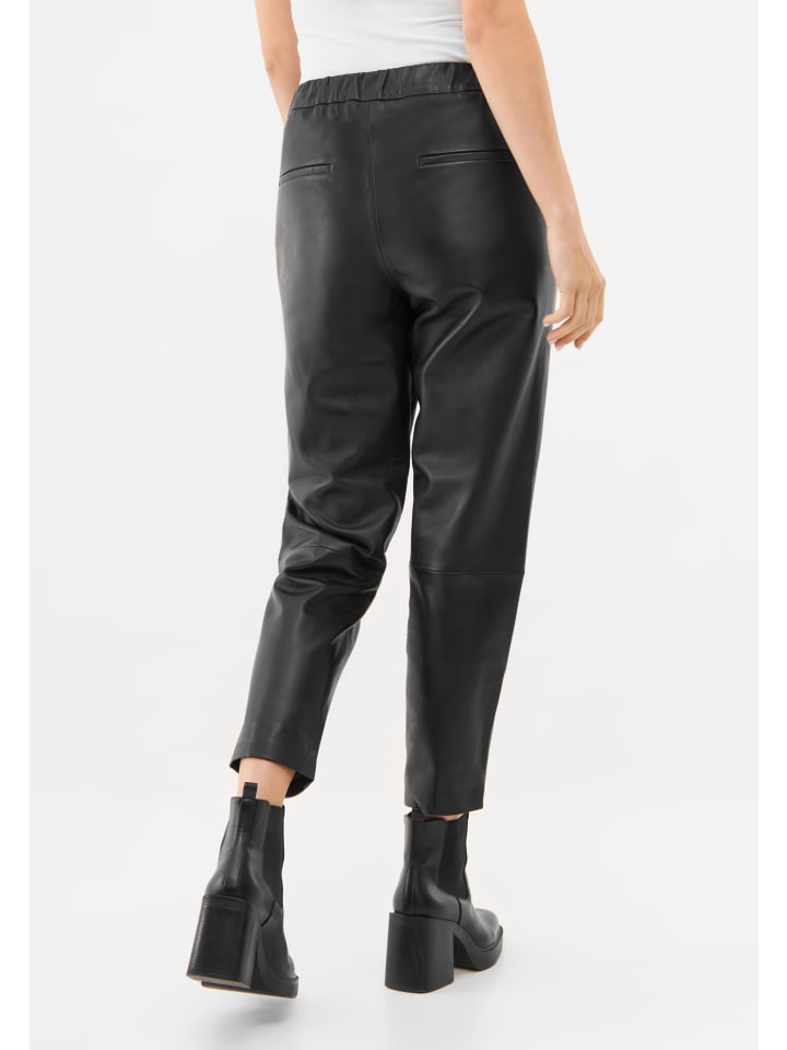 Bolongaro Trevor Lederhose PINTUCK in schwarz günstig kaufen