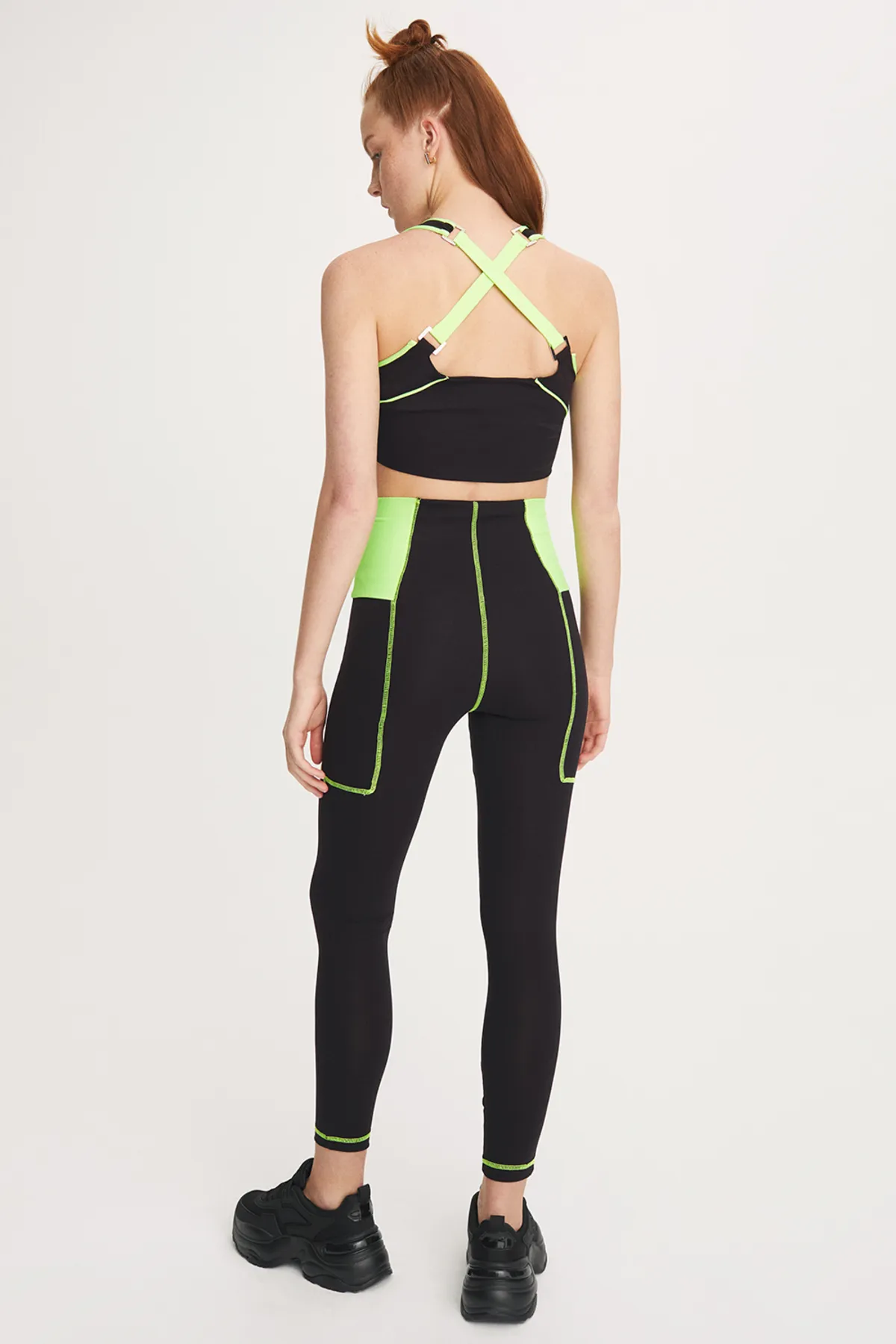 Perspective  Claybe Slim Fit knöchellange Strumpfhose mit hoher Taille in Schwarz