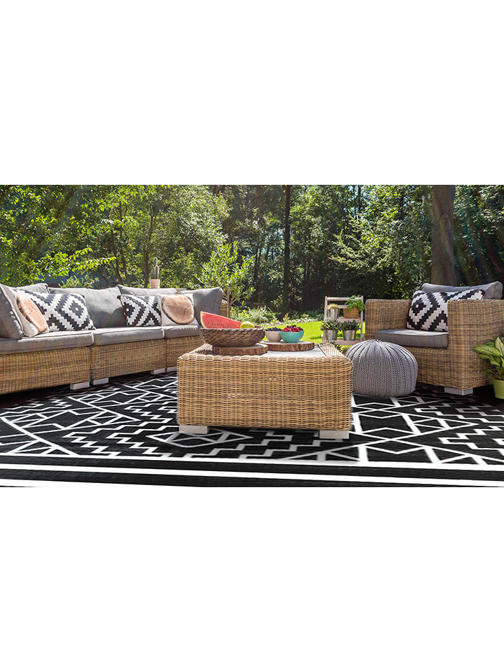 Inkazen Outdoor-Teppich in Schwarz/ Weiß günstig kaufen