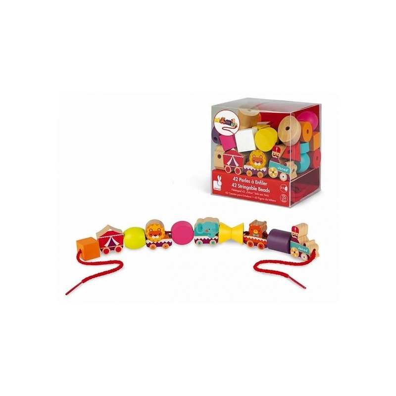 Perles à enfiler en bois Cirque