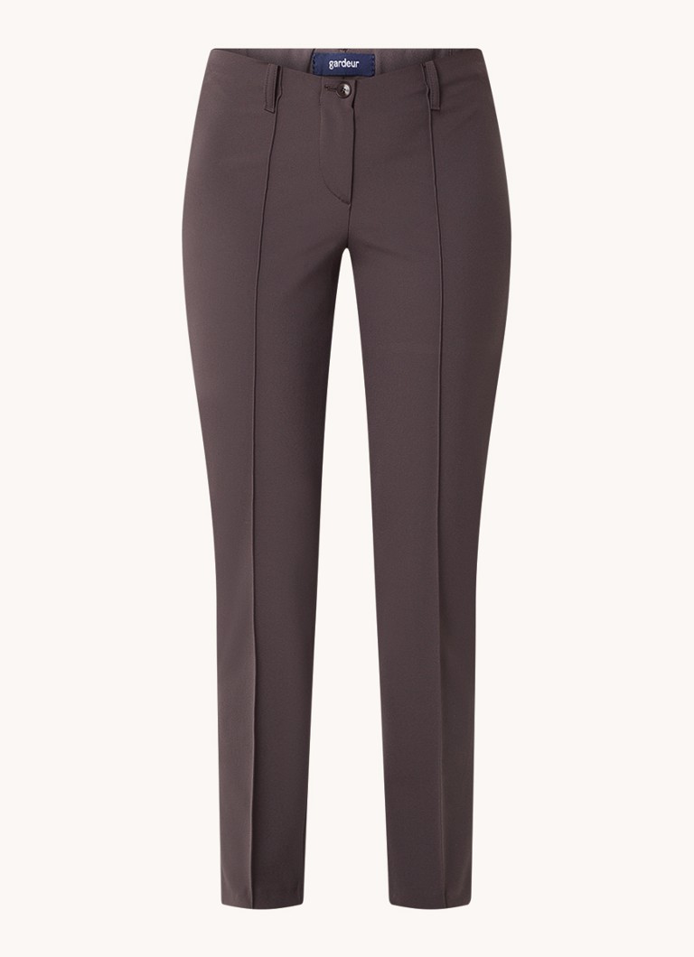 Gardeur high-waist slim-fit cropped trousers with crease