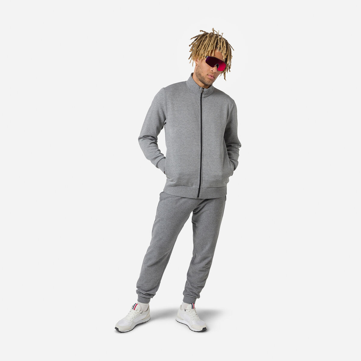 Herrensweatshirt aus Baumwolle mit Logo und durchgehendem Reißverschluss