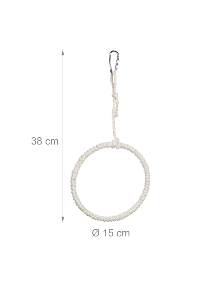 relaxdays 2 x Vogelschaukel-Ring in Natur - Ø 15 cm günstig kaufen onesize