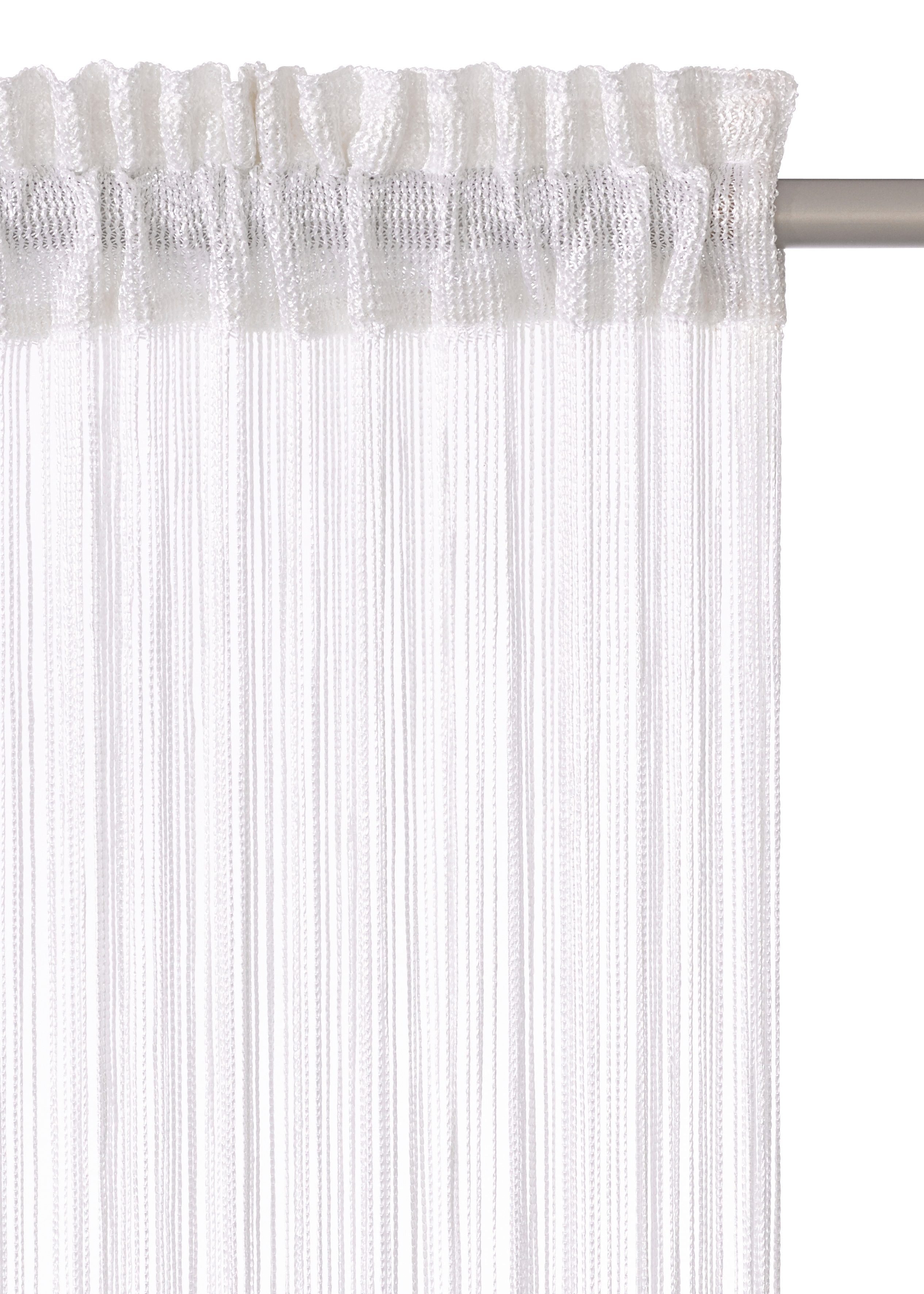 Fadenvorhang Fao-Uni, my home, Stangendurchzug (1 St), transparent, Kräuselband, multifunktional, transparent, Polyester, pflegeleicht